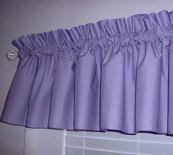 Lavender Purple Valance Curtain Window Treatment, 58 Inches Wide Custom rod Pocket and long. f.shipping