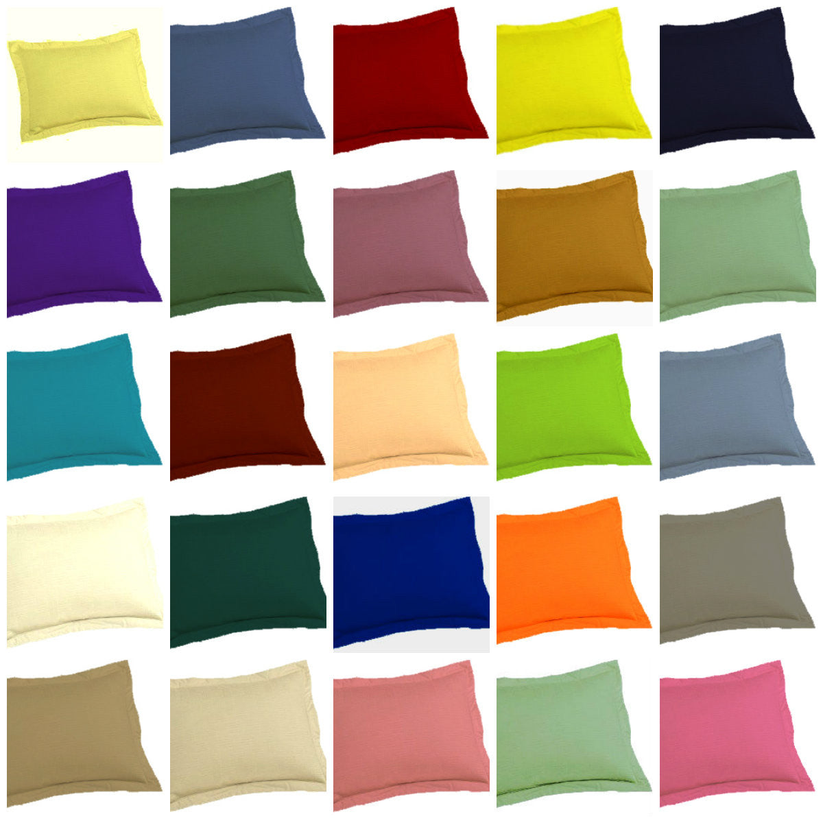 Euro Sham Solid Color 26"x 26" pillow. Grey, Rust, Burgundy, Turquoise, Sage, Beige,Teal, White, Rust, Hot pink, Royal, red, Pillowcase edge