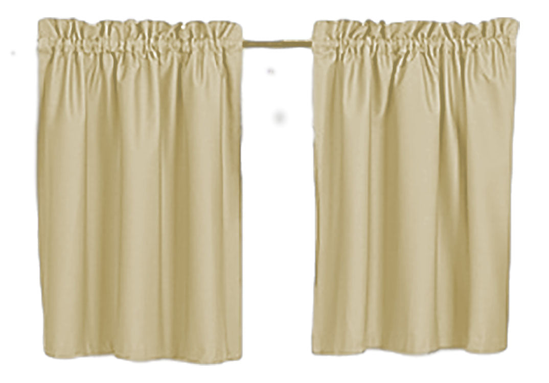 Blackout Curtains 40" Solid Color, Cafe style, Block Out Light, Thermal, Campers, RV, bathrooms, Kitchen, small windows, Basement, Tiers, Custom