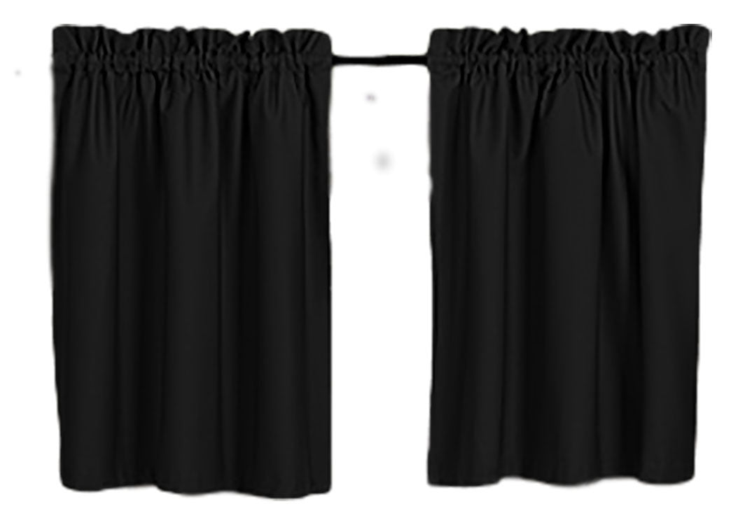 Blackout Curtains 40" Solid Color, Cafe style, Block Out Light, Thermal, Campers, RV, bathrooms, Kitchen, small windows, Basement, Tiers, Custom