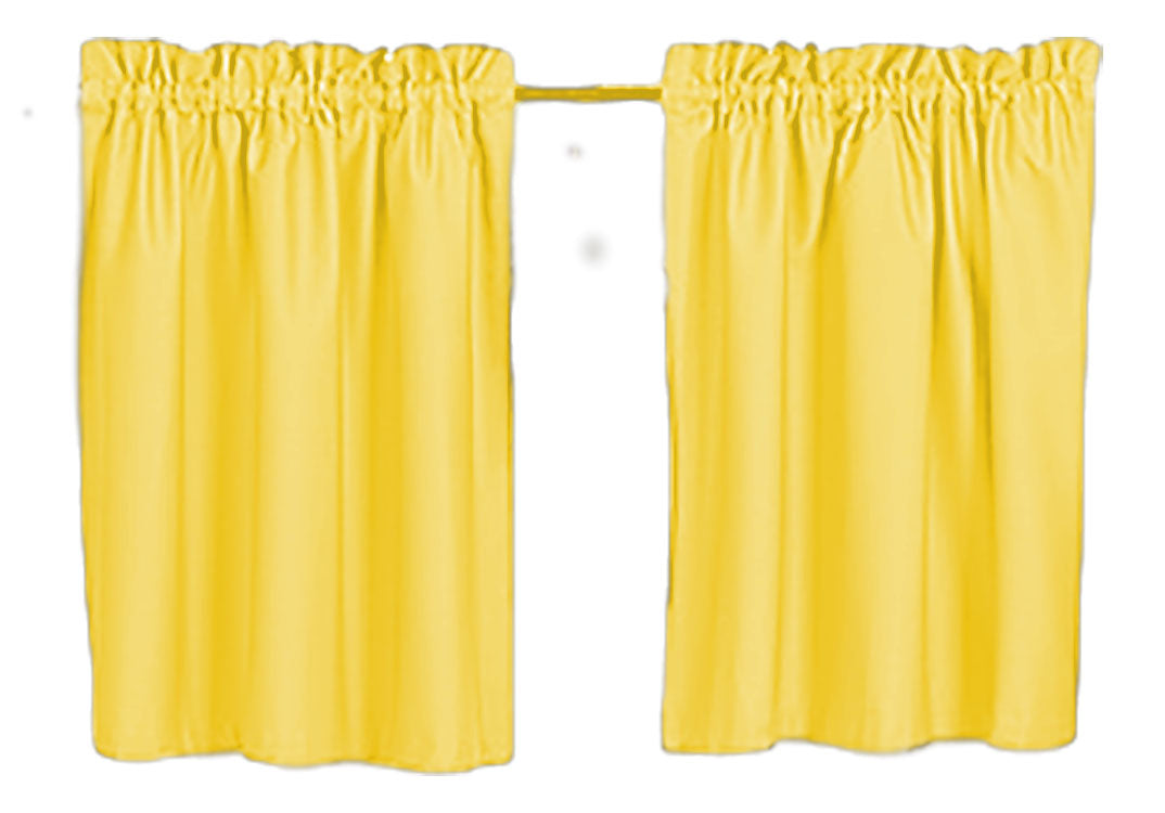 Blackout Curtains 40" Solid Color, Cafe style, Block Out Light, Thermal, Campers, RV, bathrooms, Kitchen, small windows, Basement, Tiers, Custom