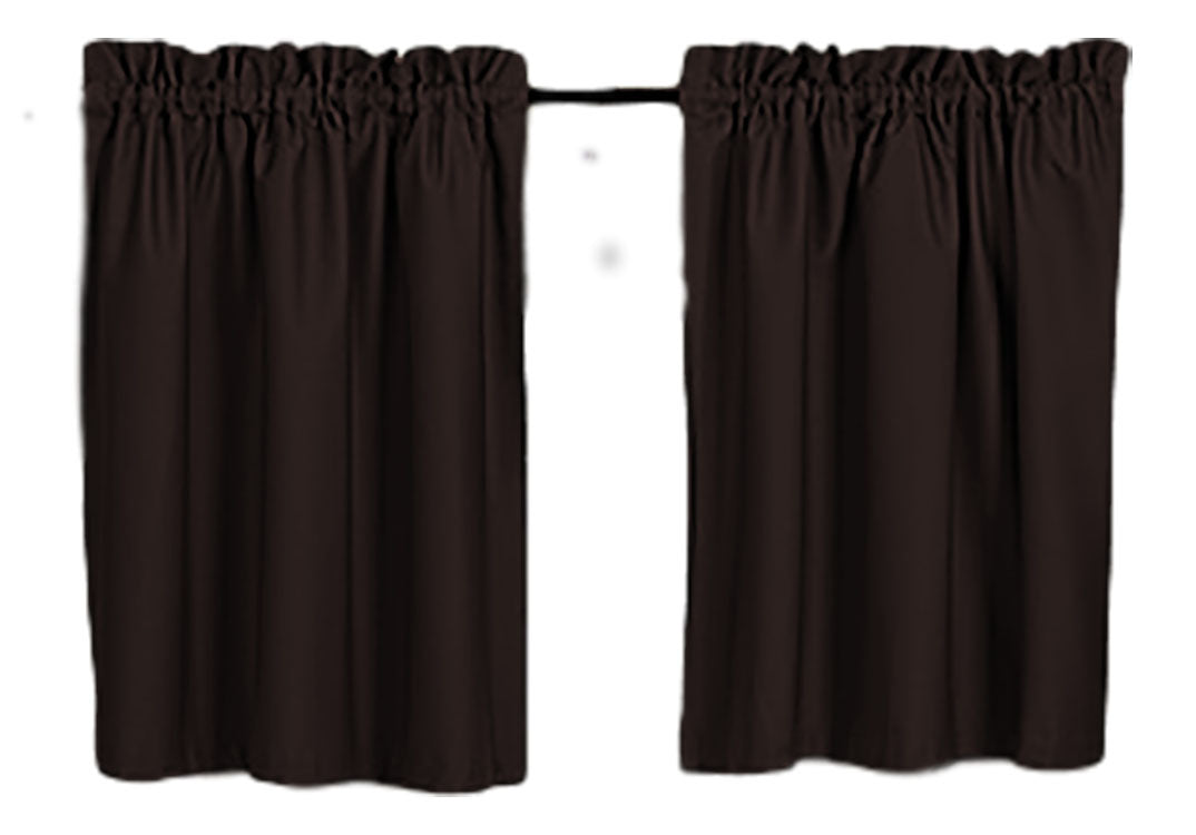 Blackout Curtains 24" Solid Color, Cafe style, Block Out Light, Thermal, Campers, RV, bathrooms, Kitchen, small windows, Basement, Tiers