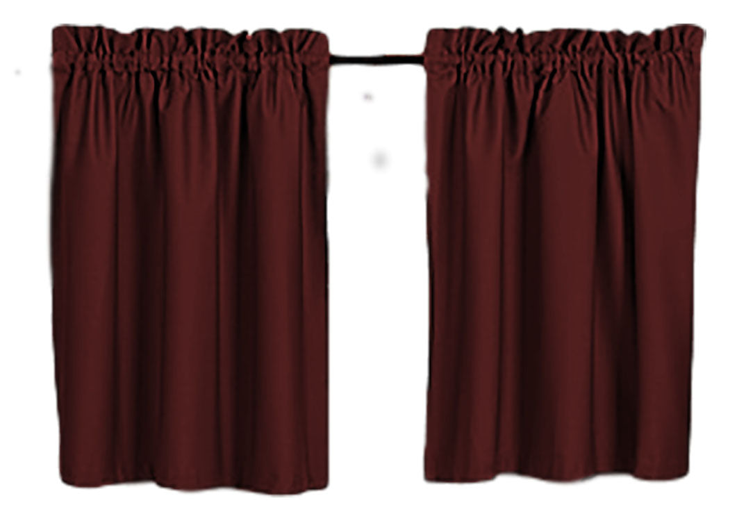 Blackout Curtains 40" Solid Color, Cafe style, Block Out Light, Thermal, Campers, RV, bathrooms, Kitchen, small windows, Basement, Tiers, Custom