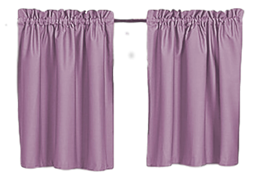 Blackout Curtains 40" Solid Color, Cafe style, Block Out Light, Thermal, Campers, RV, bathrooms, Kitchen, small windows, Basement, Tiers, Custom