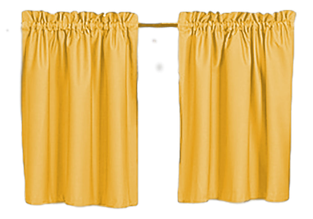 Blackout Curtains 40" Solid Color, Cafe style, Block Out Light, Thermal, Campers, RV, bathrooms, Kitchen, small windows, Basement, Tiers, Custom