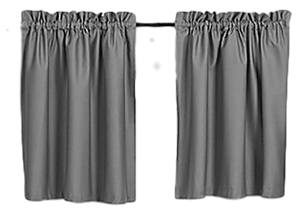 Blackout Curtains 24" Solid Color, Cafe style, Block Out Light, Thermal, Campers, RV, bathrooms, Kitchen, small windows, Basement, Tiers