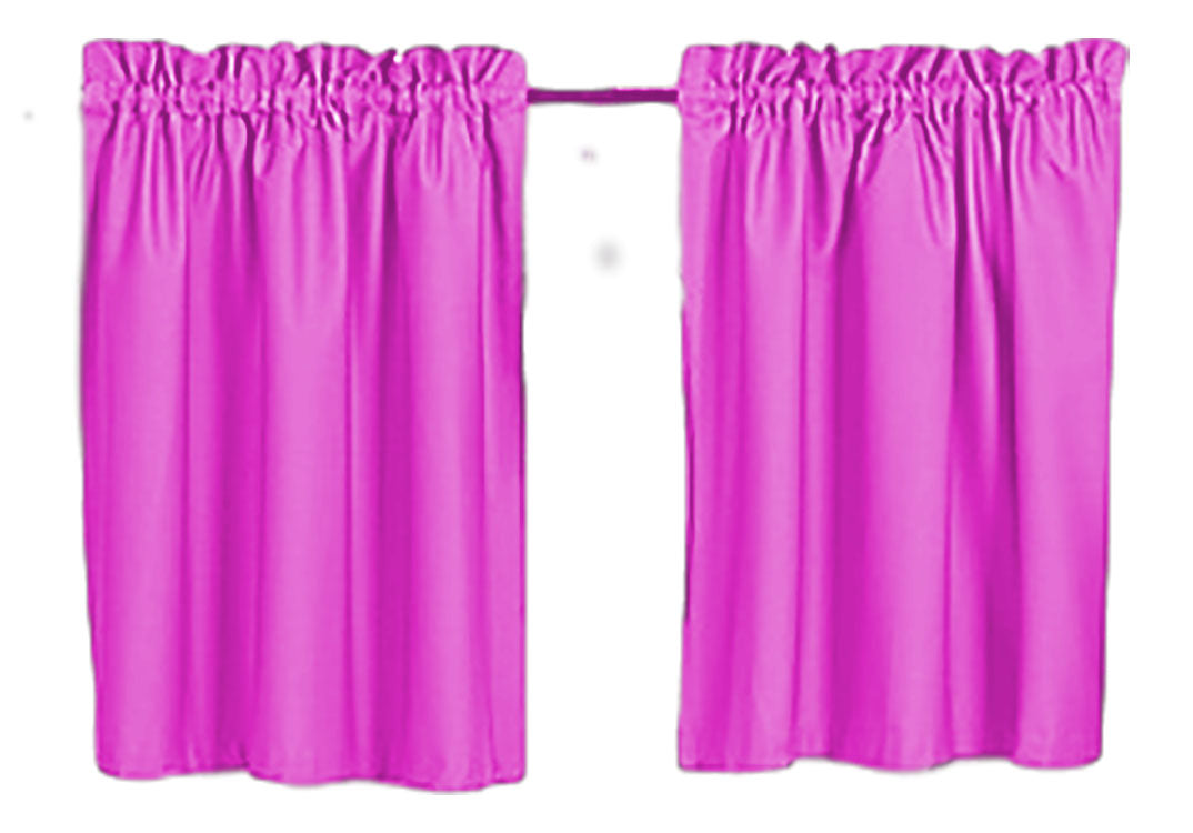 Blackout Curtains 40" Solid Color, Cafe style, Block Out Light, Thermal, Campers, RV, bathrooms, Kitchen, small windows, Basement, Tiers, Custom