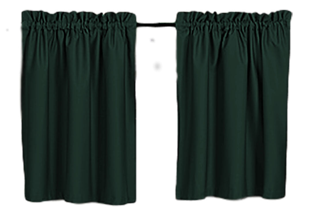 Blackout Curtains 40" Solid Color, Cafe style, Block Out Light, Thermal, Campers, RV, bathrooms, Kitchen, small windows, Basement, Tiers, Custom
