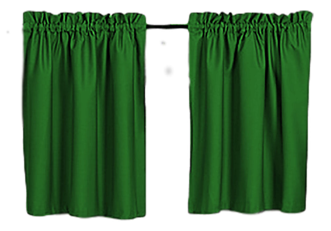Blackout Curtains 40" Solid Color, Cafe style, Block Out Light, Thermal, Campers, RV, bathrooms, Kitchen, small windows, Basement, Tiers, Custom