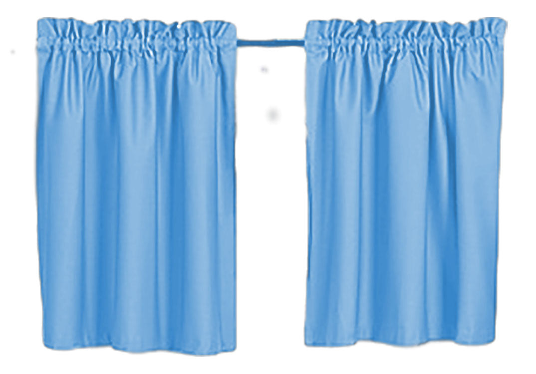 Blackout Curtains 24" Solid Color, Cafe style, Block Out Light, Thermal, Campers, RV, bathrooms, Kitchen, small windows, Basement, Tiers