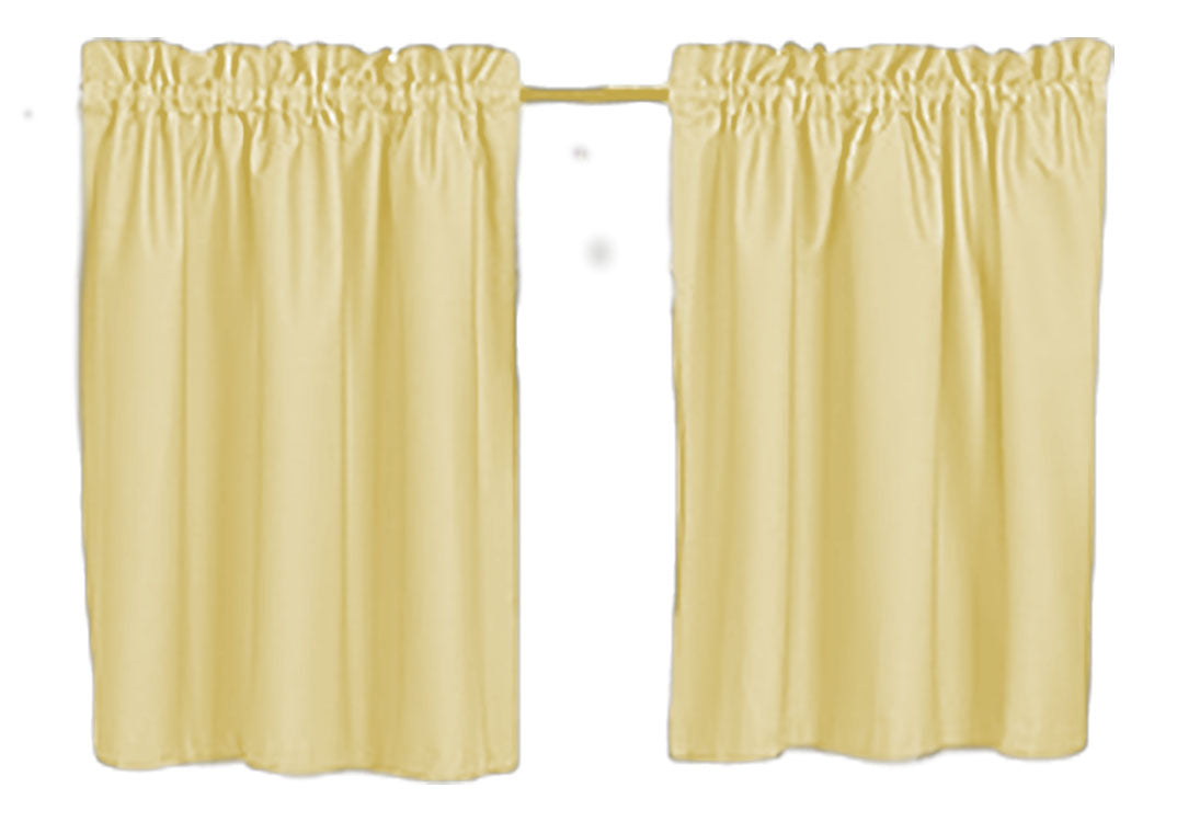 Blackout Curtains 40" Solid Color, Cafe style, Block Out Light, Thermal, Campers, RV, bathrooms, Kitchen, small windows, Basement, Tiers, Custom