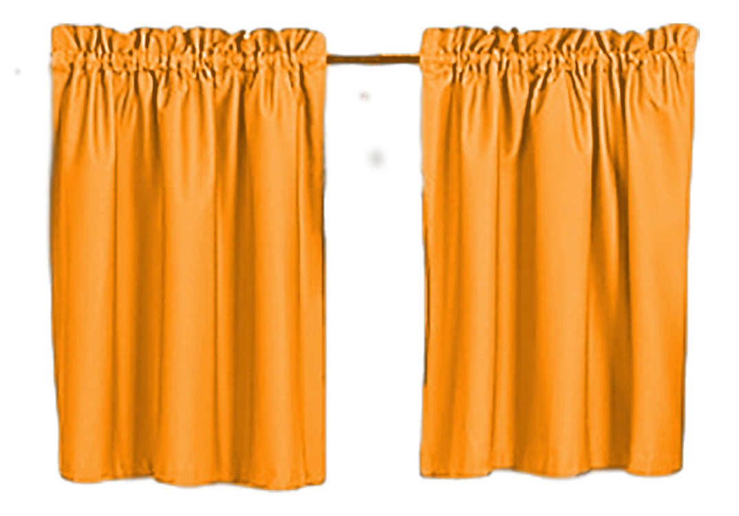 Blackout Curtains 24" Solid Color, Cafe style, Block Out Light, Thermal, Campers, RV, bathrooms, Kitchen, small windows, Basement, Tiers