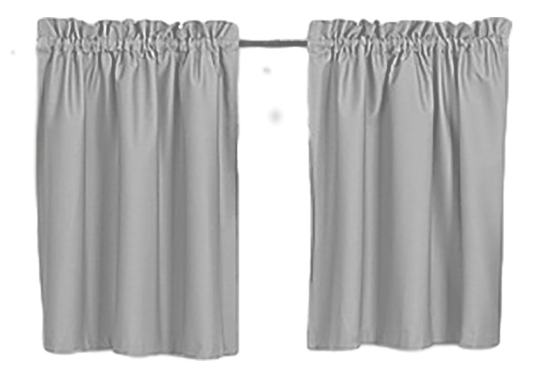 Blackout Curtains 40" Solid Color, Cafe style, Block Out Light, Thermal, Campers, RV, bathrooms, Kitchen, small windows, Basement, Tiers, Custom