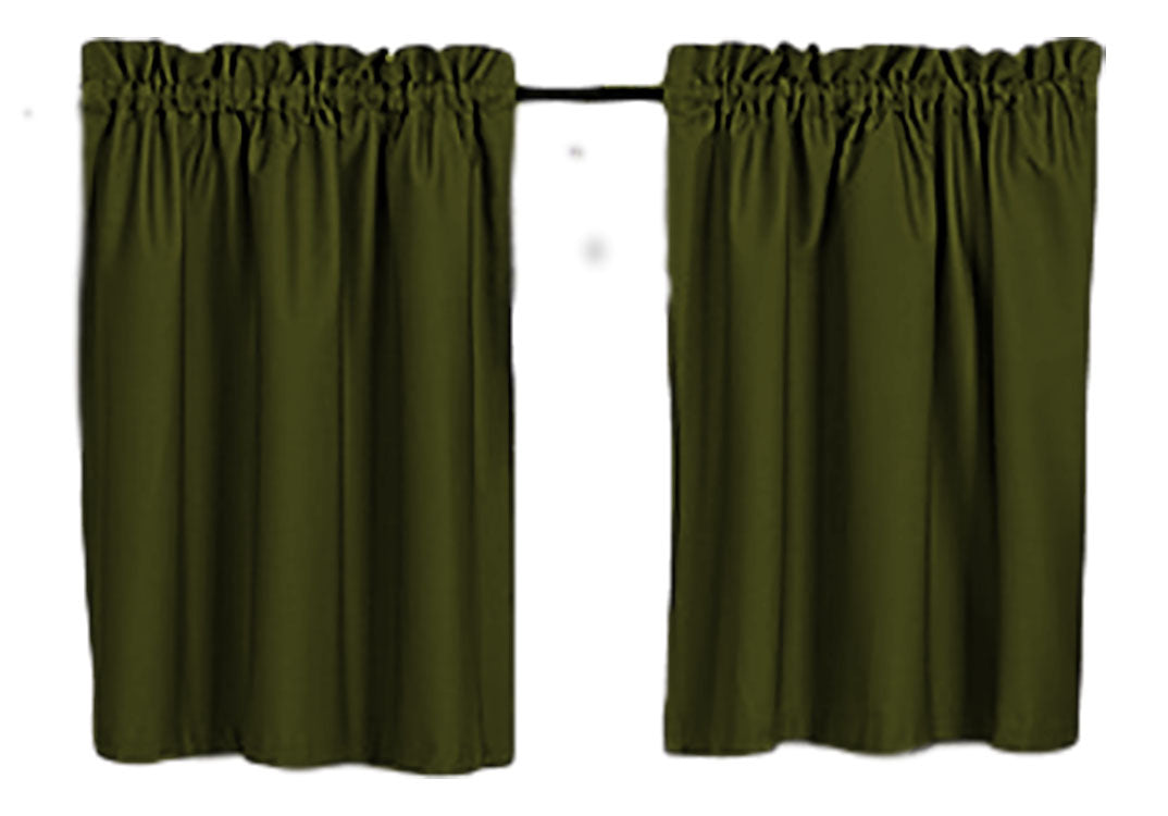 Blackout Curtains 40" Solid Color, Cafe style, Block Out Light, Thermal, Campers, RV, bathrooms, Kitchen, small windows, Basement, Tiers, Custom