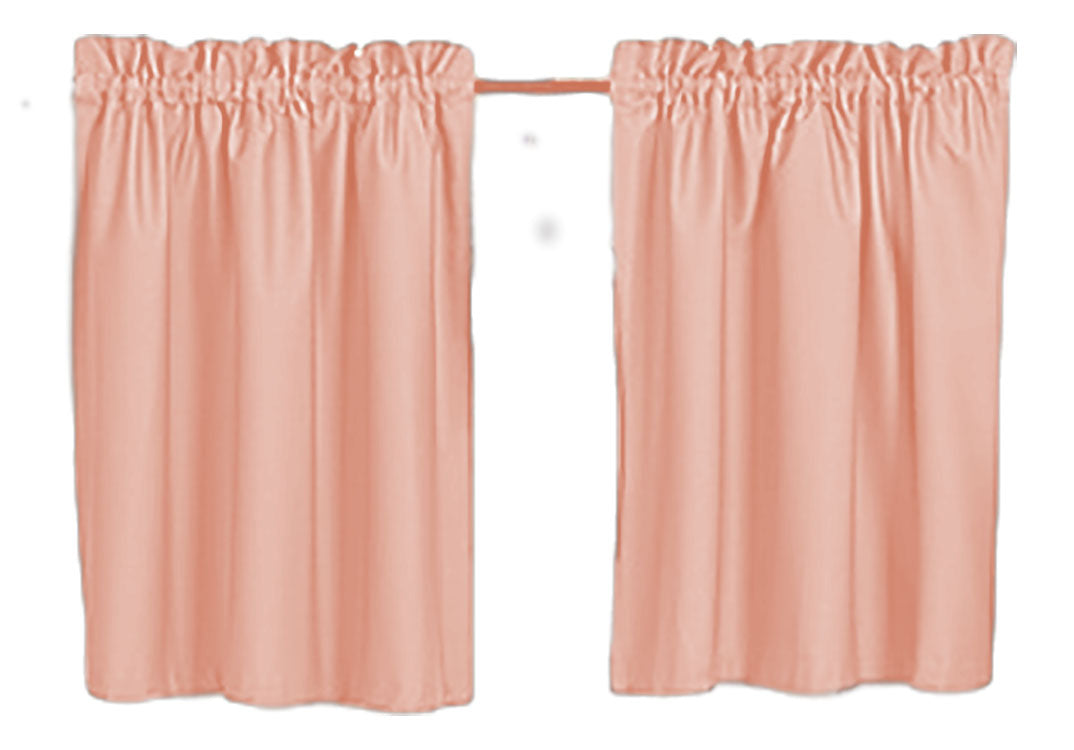 Blackout Curtains 40" Solid Color, Cafe style, Block Out Light, Thermal, Campers, RV, bathrooms, Kitchen, small windows, Basement, Tiers, Custom