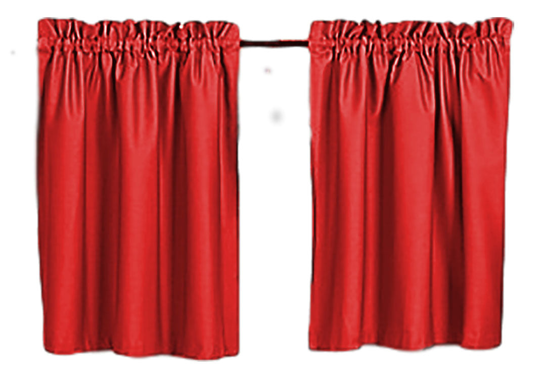 Blackout Curtains 40" Solid Color, Cafe style, Block Out Light, Thermal, Campers, RV, bathrooms, Kitchen, small windows, Basement, Tiers, Custom