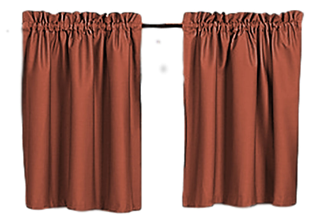 Blackout Curtains 40" Solid Color, Cafe style, Block Out Light, Thermal, Campers, RV, bathrooms, Kitchen, small windows, Basement, Tiers, Custom