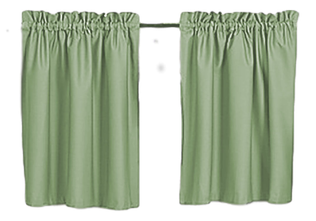 Blackout Curtains 40" Solid Color, Cafe style, Block Out Light, Thermal, Campers, RV, bathrooms, Kitchen, small windows, Basement, Tiers, Custom