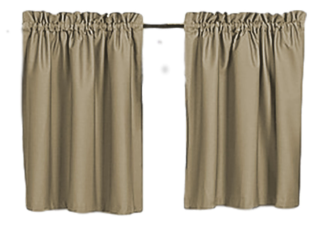 Blackout Curtains 40" Solid Color, Cafe style, Block Out Light, Thermal, Campers, RV, bathrooms, Kitchen, small windows, Basement, Tiers, Custom