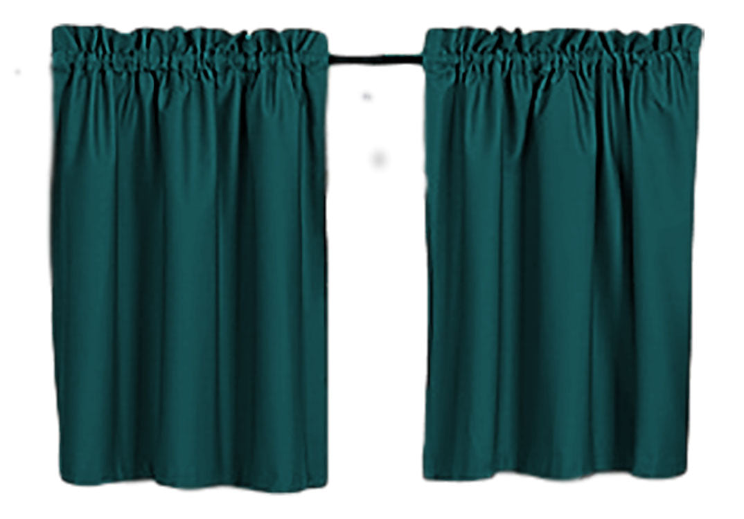 Blackout Curtains 24" Solid Color, Cafe style, Block Out Light, Thermal, Campers, RV, bathrooms, Kitchen, small windows, Basement, Tiers