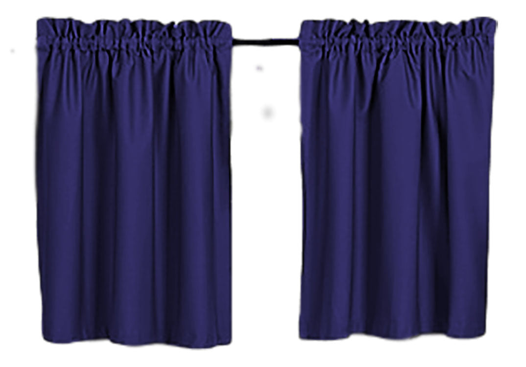 Blackout Curtains 40" Solid Color, Cafe style, Block Out Light, Thermal, Campers, RV, bathrooms, Kitchen, small windows, Basement, Tiers, Custom