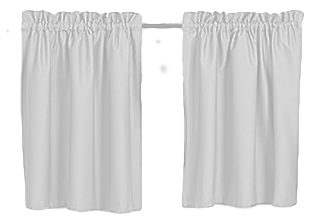 Blackout Curtains 40" Solid Color, Cafe style, Block Out Light, Thermal, Campers, RV, bathrooms, Kitchen, small windows, Basement, Tiers, Custom