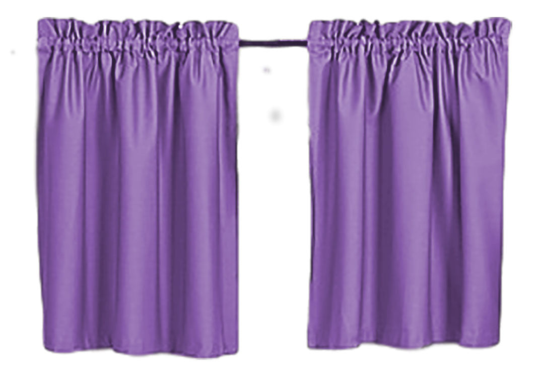 Blackout Curtains 40" Solid Color, Cafe style, Block Out Light, Thermal, Campers, RV, bathrooms, Kitchen, small windows, Basement, Tiers, Custom