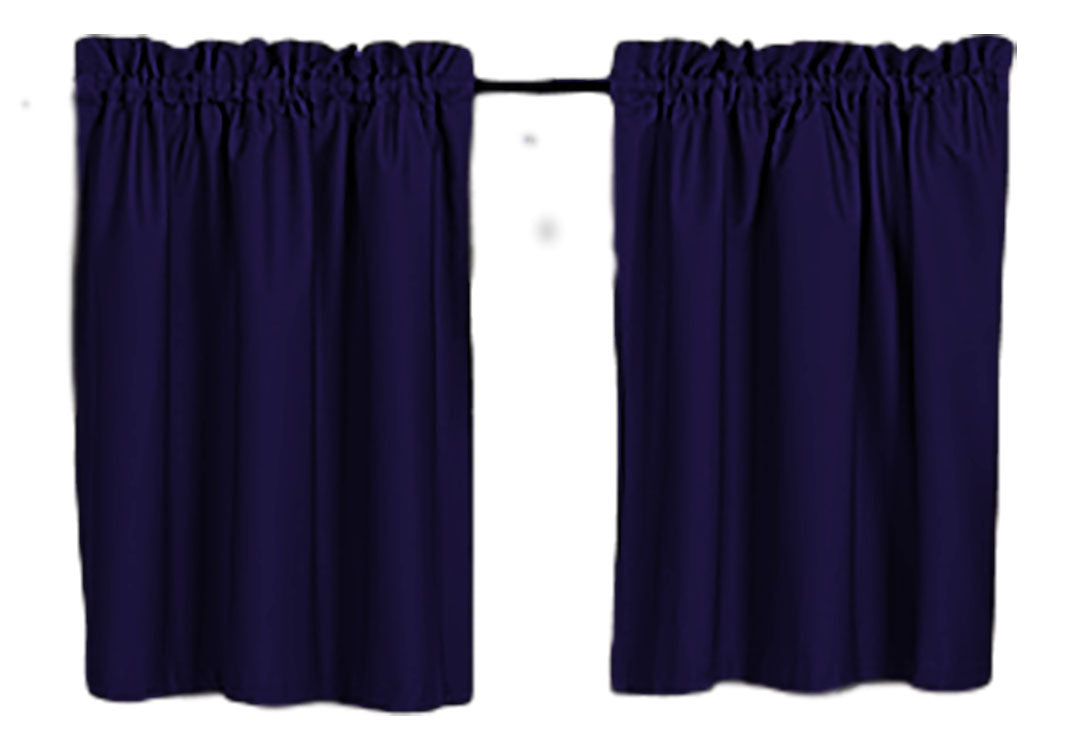 Blackout Curtains 24" Solid Color, Cafe style, Block Out Light, Thermal, Campers, RV, bathrooms, Kitchen, small windows, Basement, Tiers