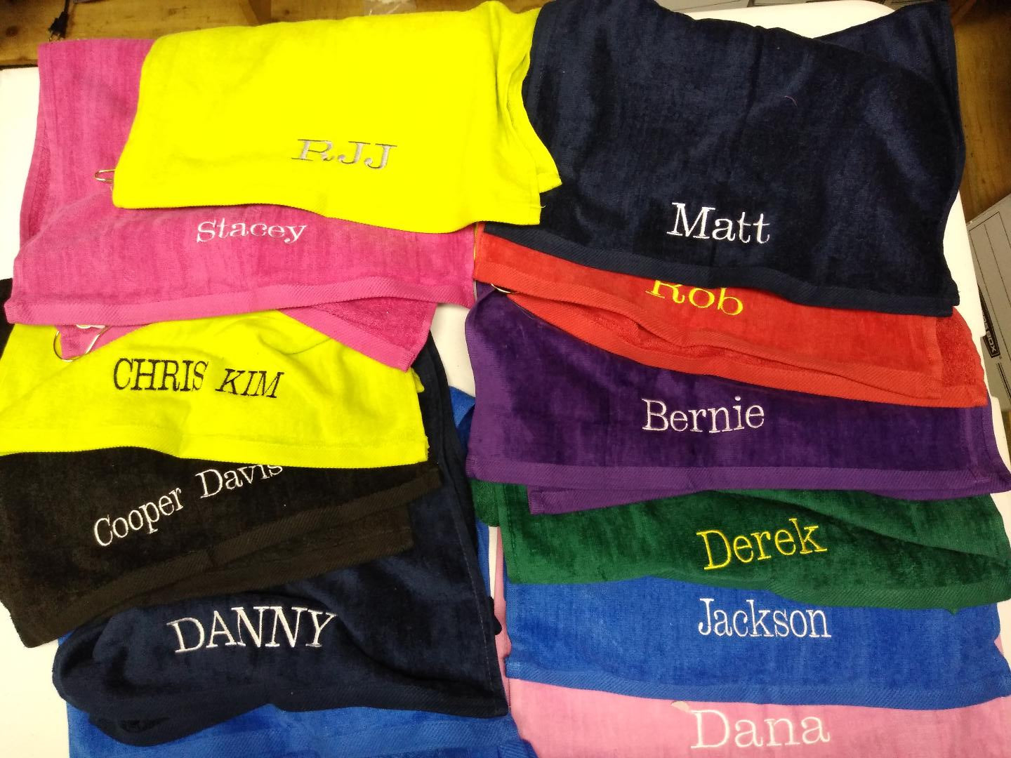 Personalized embroidered towels, Custom name, personal or gift, Gym, sport, teams , golf , bowling ,many colors