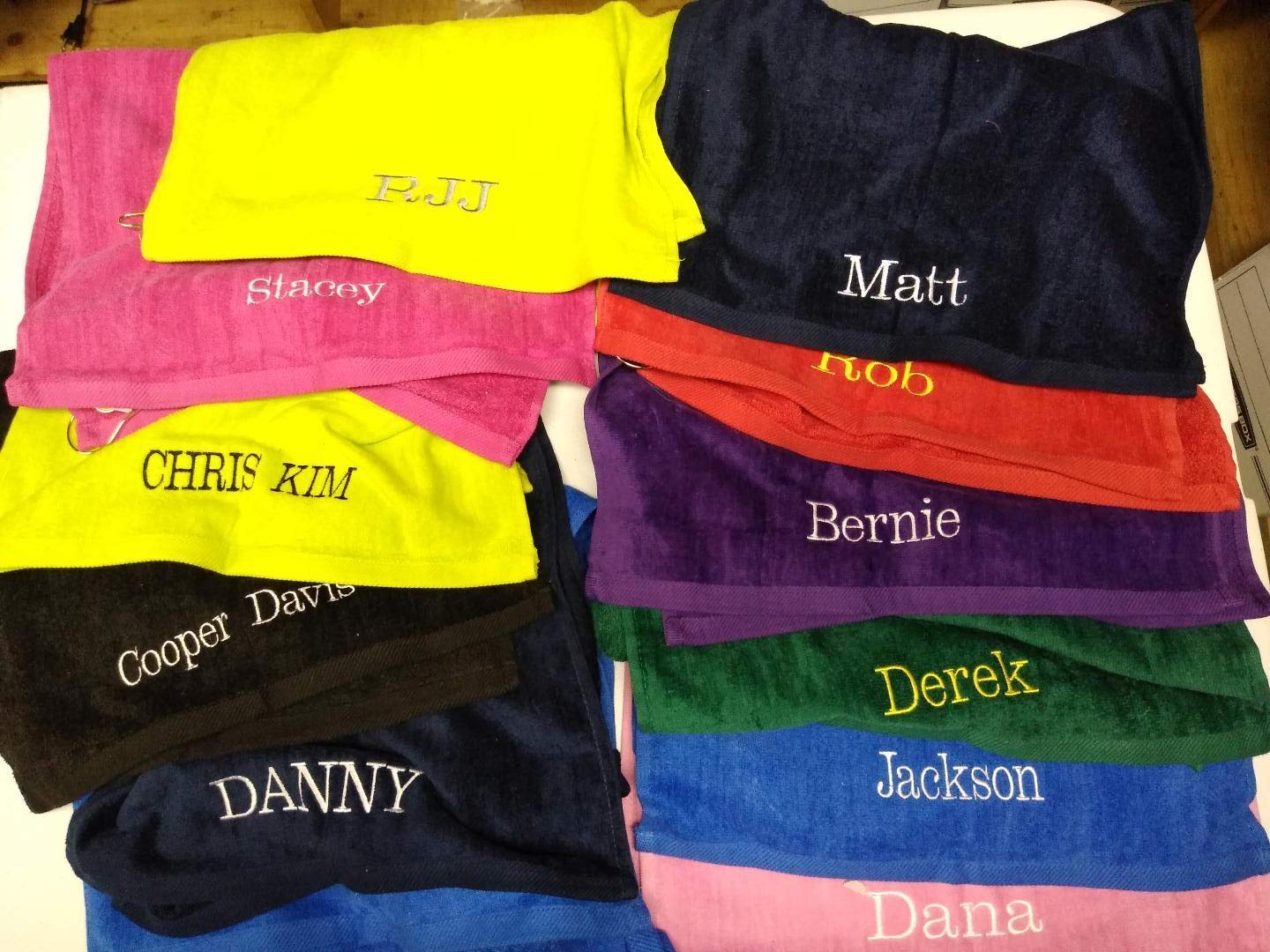 Personalized embroidered towels, Custom name, personal or gift, Gym, sport, teams , golf , bowling ,many colors