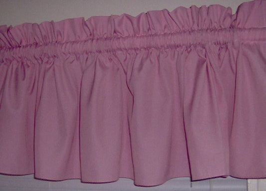 Country Pink Valance Curtain Window Treatment, 58 Inches Wide Custom rod Pocket and long. free shipping