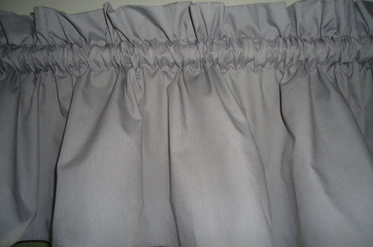 Grey Valance Curtain Window Treatment, 58 Inches Wide Custom rod Pocket and long. free shipping
