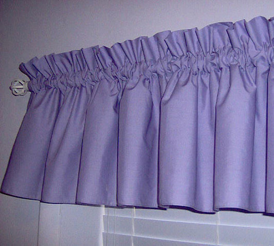 Lavender Purple Valance Curtain Window Treatment, 58 Inches Wide Custom rod Pocket and long. f.shipping