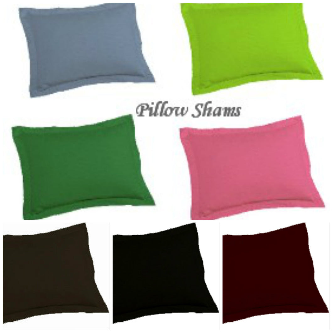 Solid Color with edge Pillow Sham Grey, Rust, Burgundy, Turquoise, Sage, Beige,Teal, White, Rust, Pillow case cover standard w/ edge 20