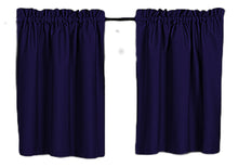 Load image into Gallery viewer, Blackout Curtains 32&quot; Solid Color, Cafe style, Block Out Light, Thermal, Campers, RV, bathrooms, Kitchen, small windows, Basement, Tiers, Custom

