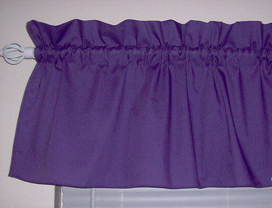 Purple Violet Valance Curtain Window Treatment, 58 Inches Wide Custom rod Pocket and long. free shipping